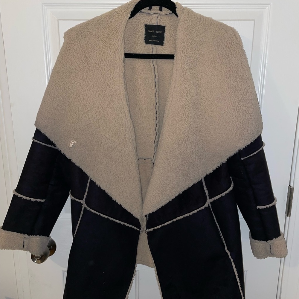 Faux Shearling Dress Jacket